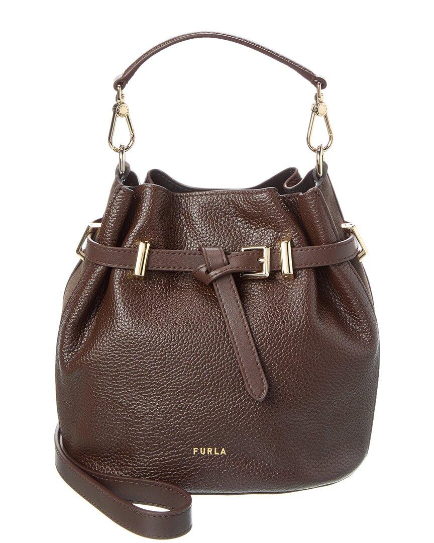 FURLA Aura Mini ショルダーバッグ ブラウン Furla Aura Leather Mini Bag in Brown | Lyst