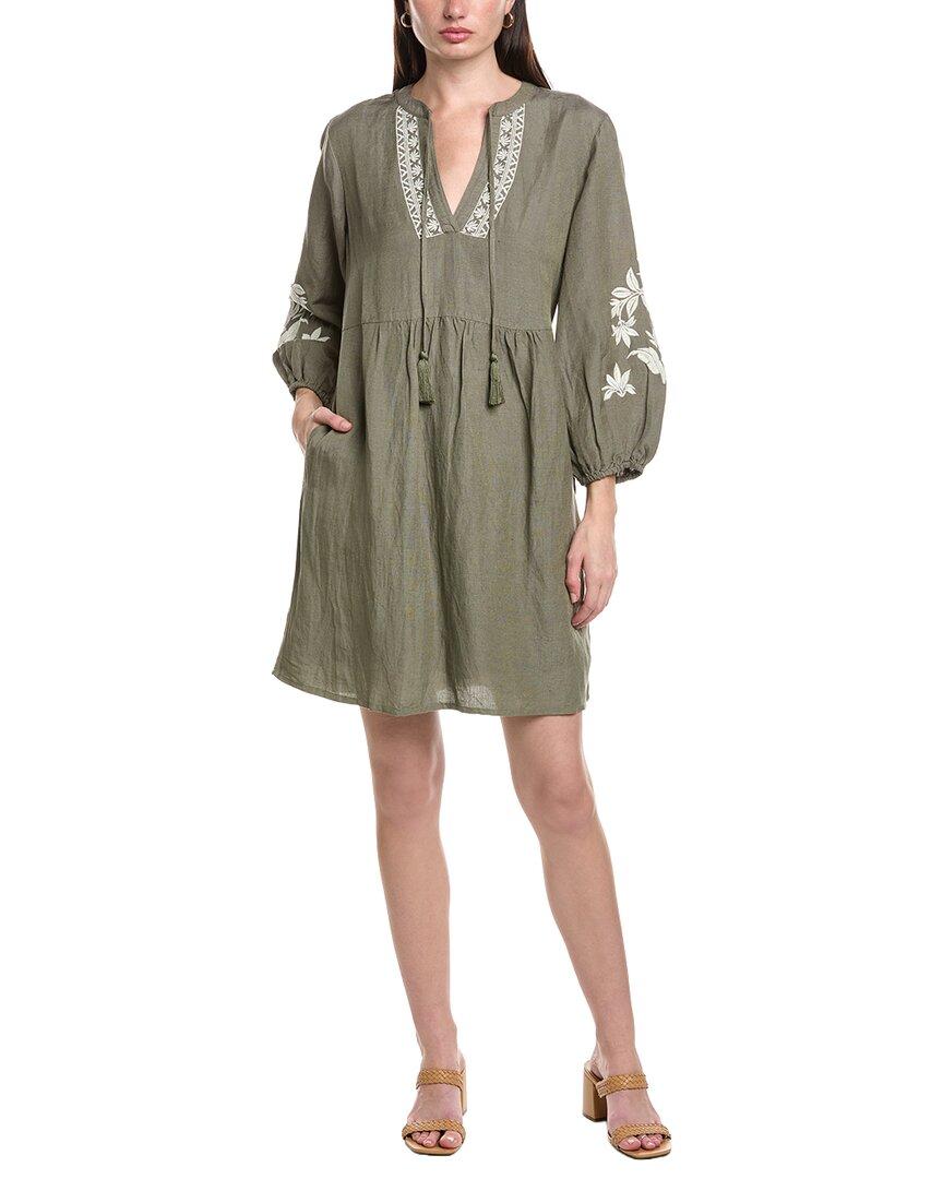 linen summer dress with pockets Pink Linen Dress with Belt main image 0