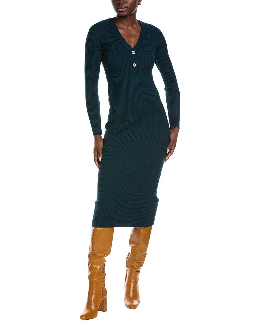 black knit long dress Black Side Slit Midi Dress