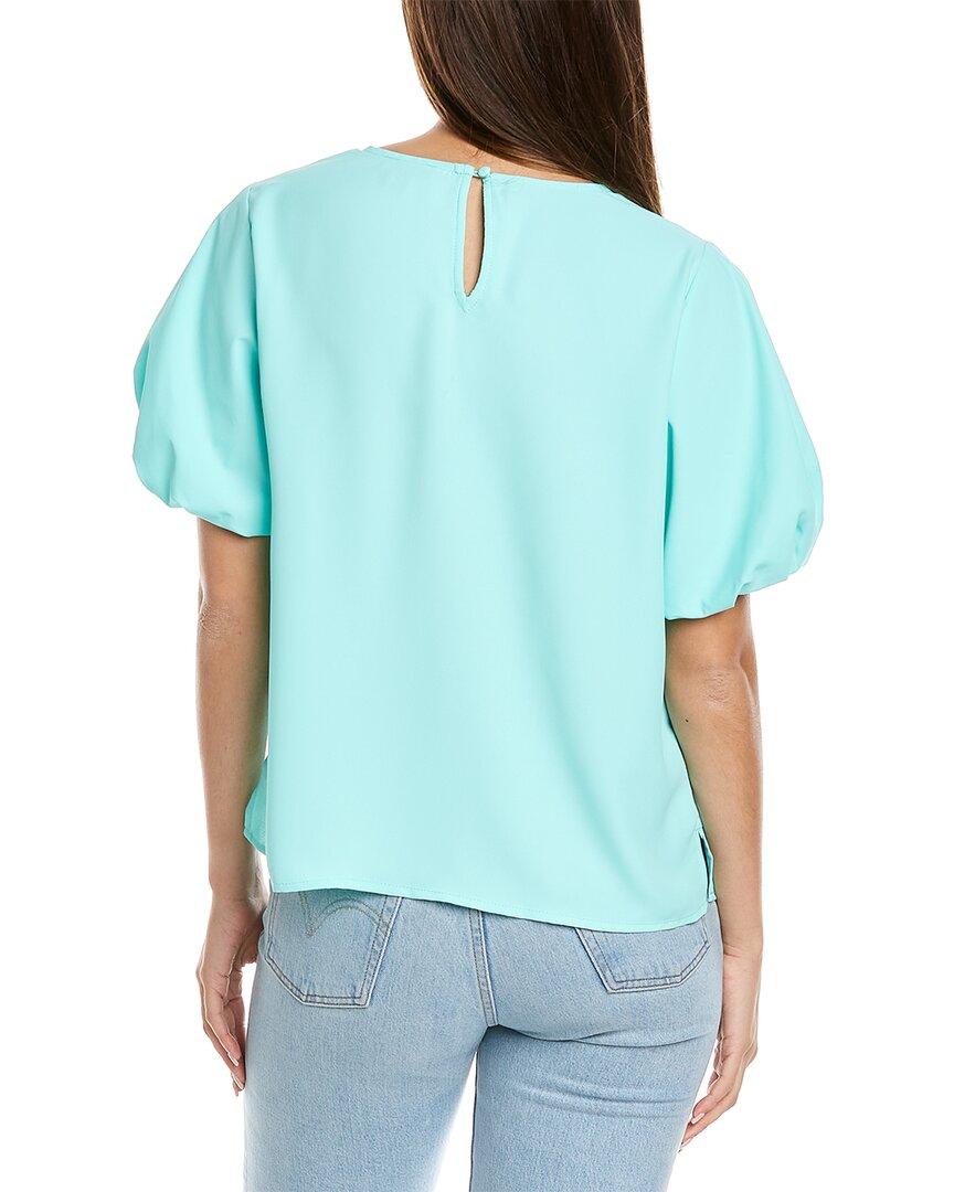 Vince Camuto Luxe Puff Sleeve Blouse in Blue | Lyst