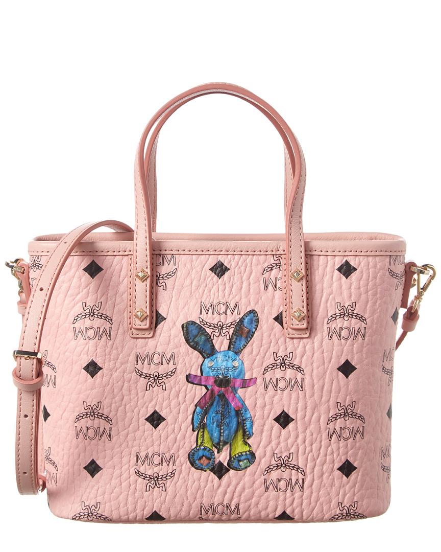 mcm pink shopper tote
