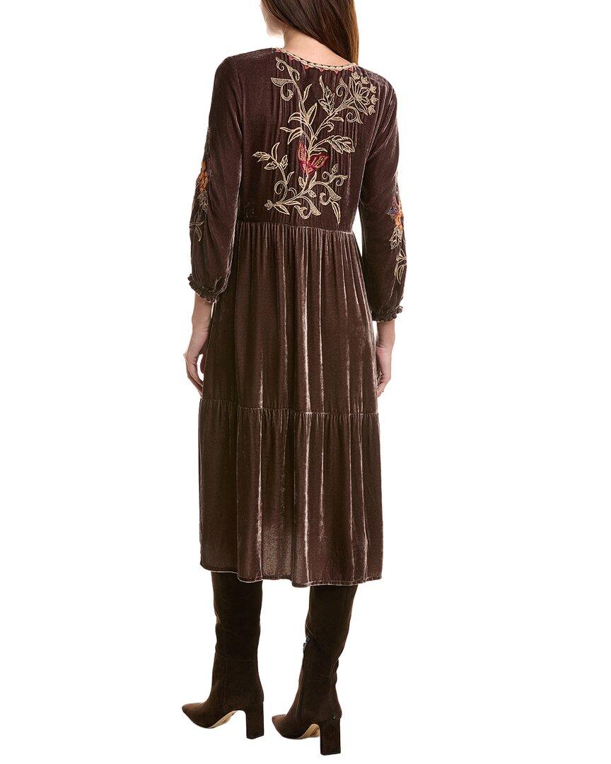 taline velvet boho midi dress Brown Johnny Was Dresses for Women