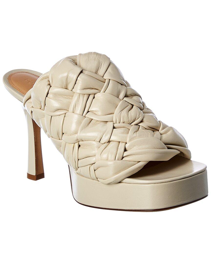 Bottega Veneta Board Leather Sandal in White - Lyst