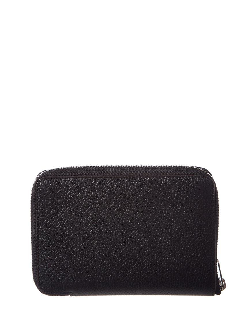 Céline Medium Leather Zip Around Wallet in Black - Lyst