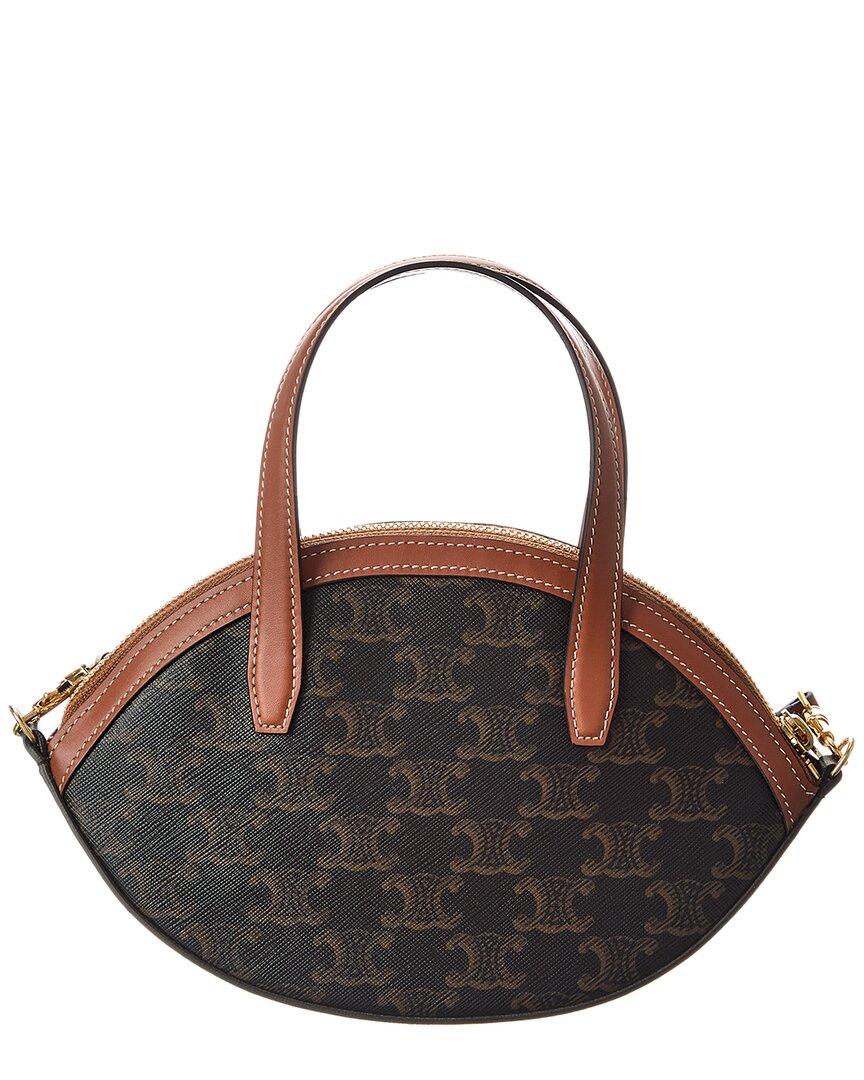 CLARA TRIOMPHE CANVAS レザーバケット Women's Clara bag in Triomphe canvas and calfskin | CELINE | 24S