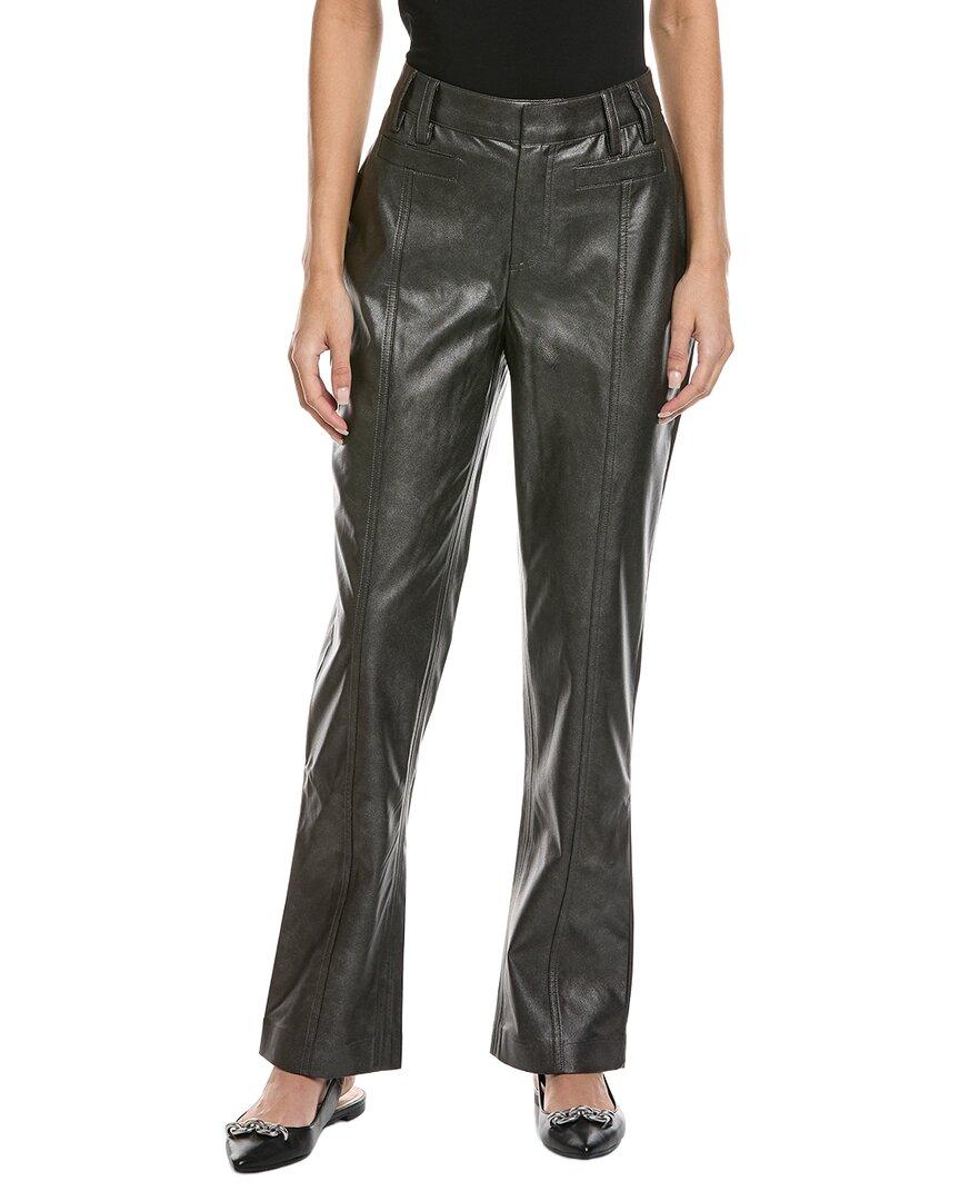 KARL LAGERFELD Women's Ponte Pant With Faux Leather Waistband - Comfortable  Stretch Dress Pants