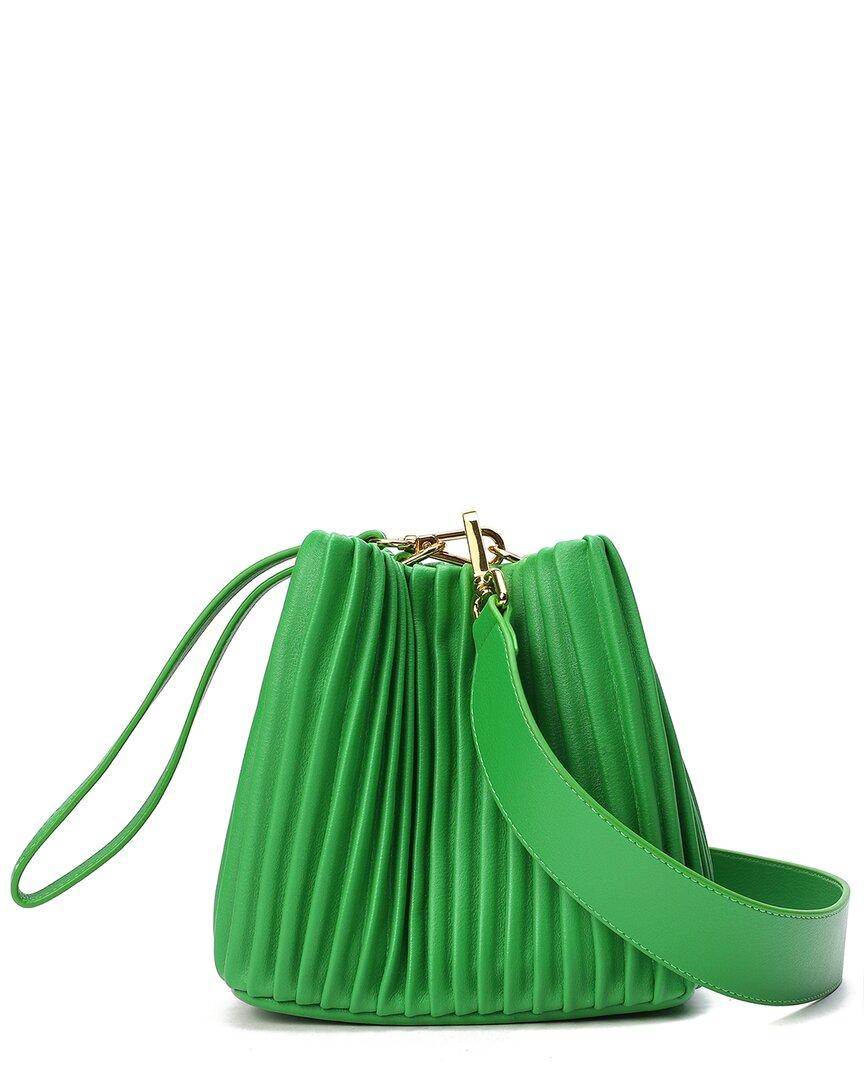 Tiffany & Fred Pleated Leather Shoulder Bag in Green | Lyst Canada