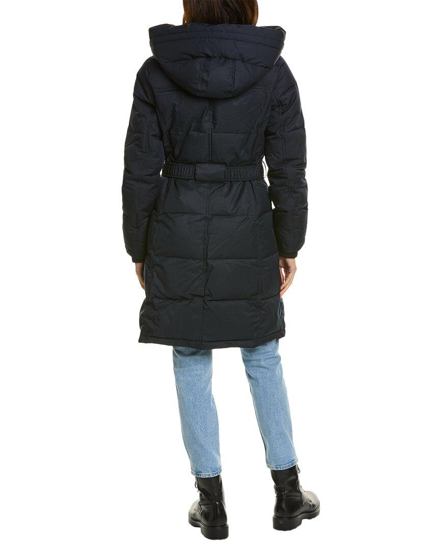Sam Edelman Belted 3 quarter Puffer Coat in Black Lyst