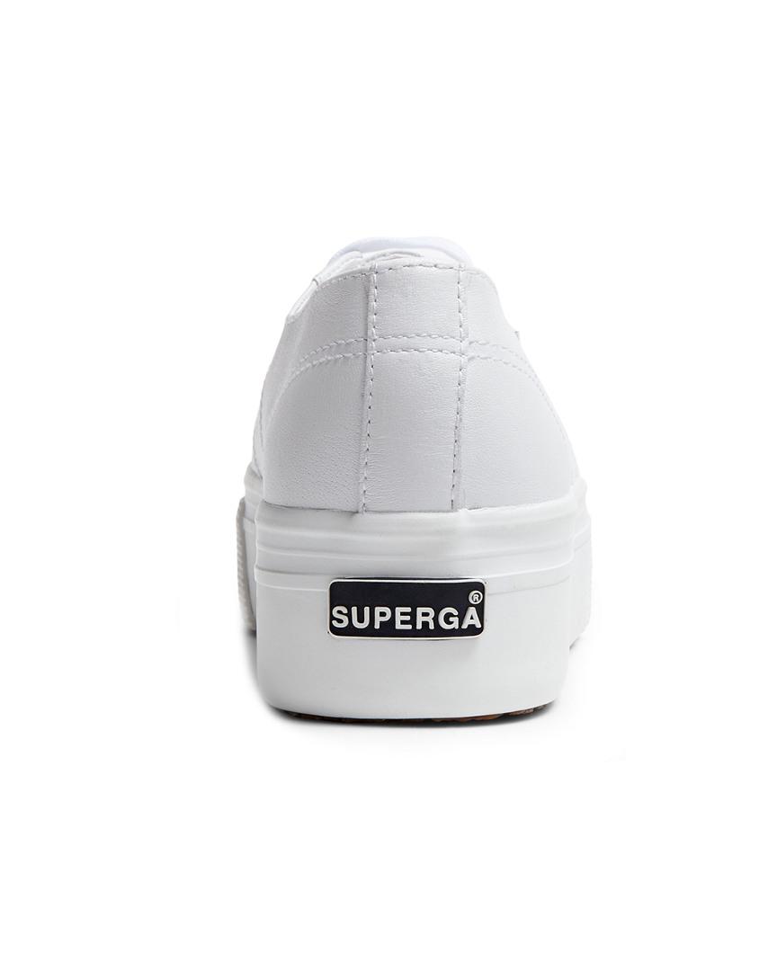 Superga 2790 Leather Platform Sneaker in White | Lyst