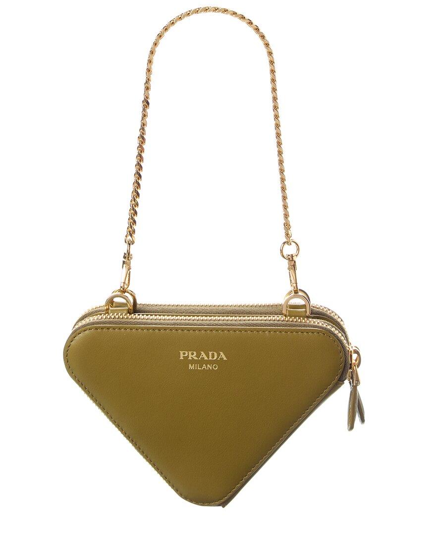 Prada Crochet & Leather Mini Pouch in Metallic | Lyst