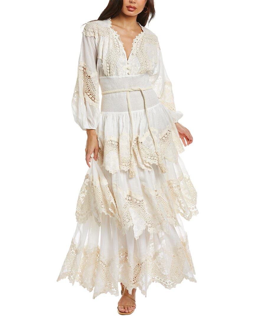 Zimmermann Tiered Maxi Dress in White | Lyst UK