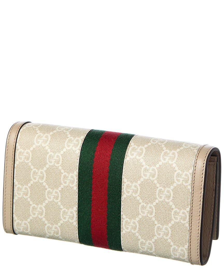 Gucci Ophidia Gg Supreme Canvas Leather Wallet On Chain in
