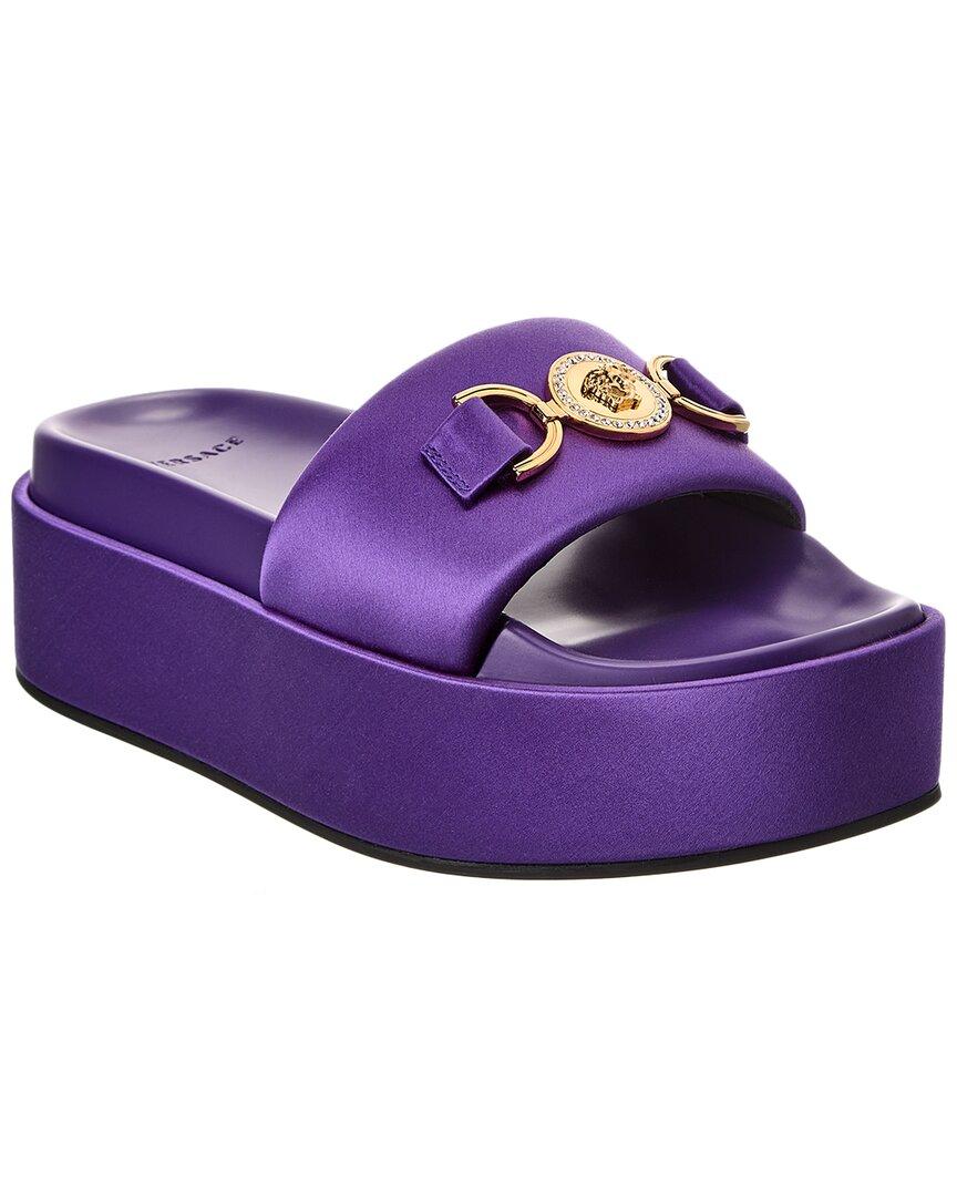Versace '95 Satin Platform Sandal in Purple | Lyst