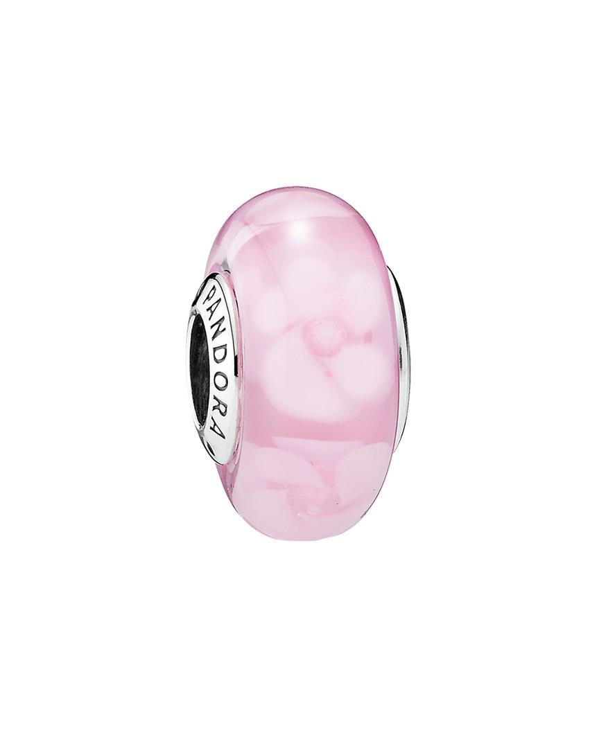 PANDORA Nostalgic Roses Murano Glass Charm in Pink | Lyst