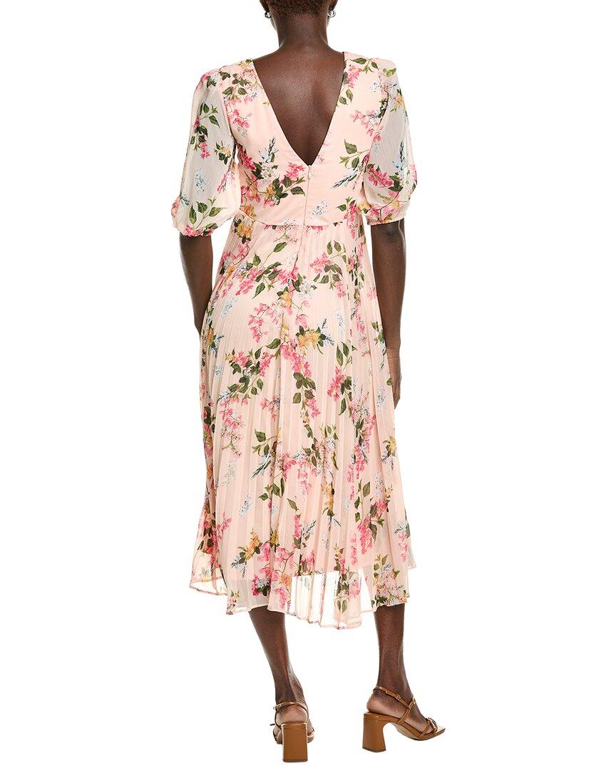 maison tara pink dress Maison Tara 95788M Belted Puff Sleeve A-Line Dress FUCHSIA / 4