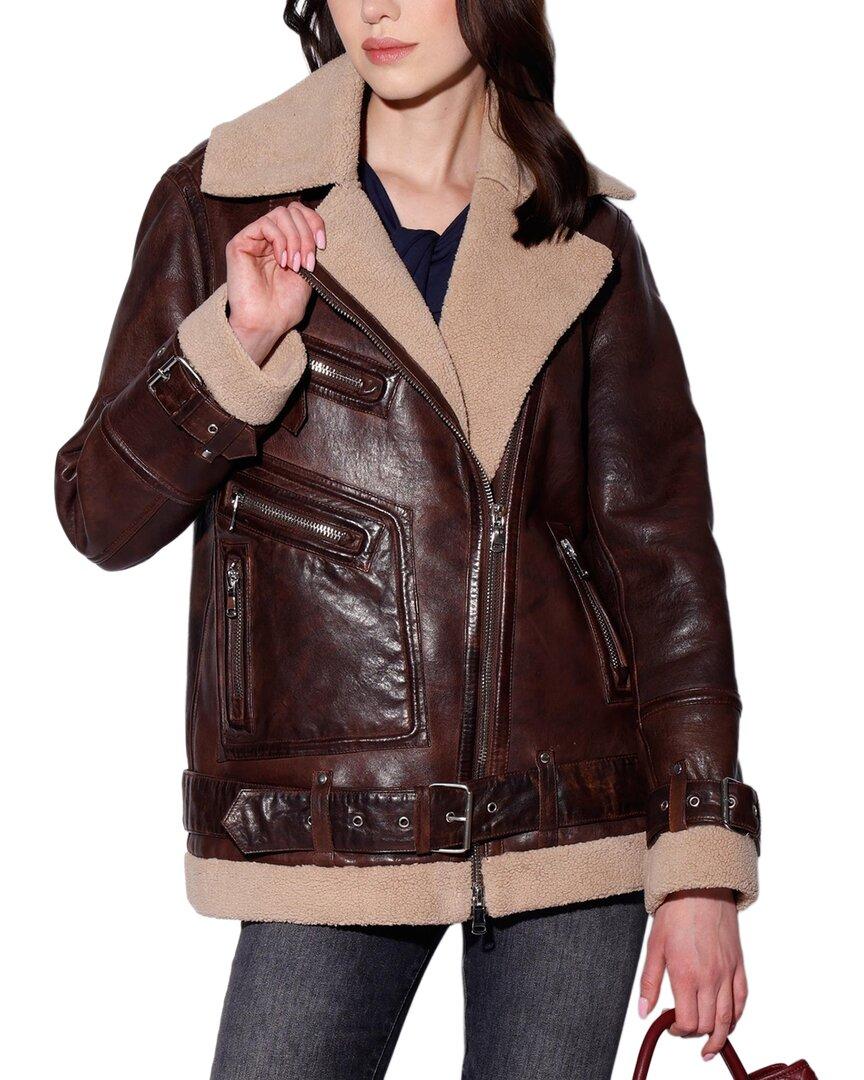 Walter Baker Celine Leather Jacket in Brown Lyst UK