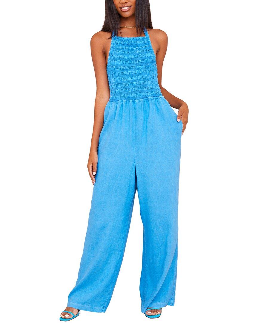 Bella Dahl Smocked Halter Jumpsuit in Blue Lyst