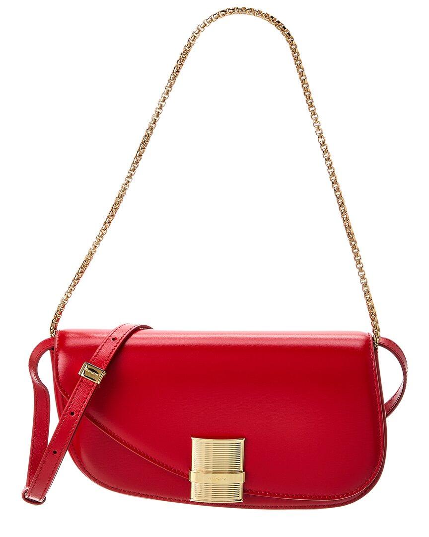 Ferragamo Fiamma Xs Leather Shoulder Bag in Red Lyst