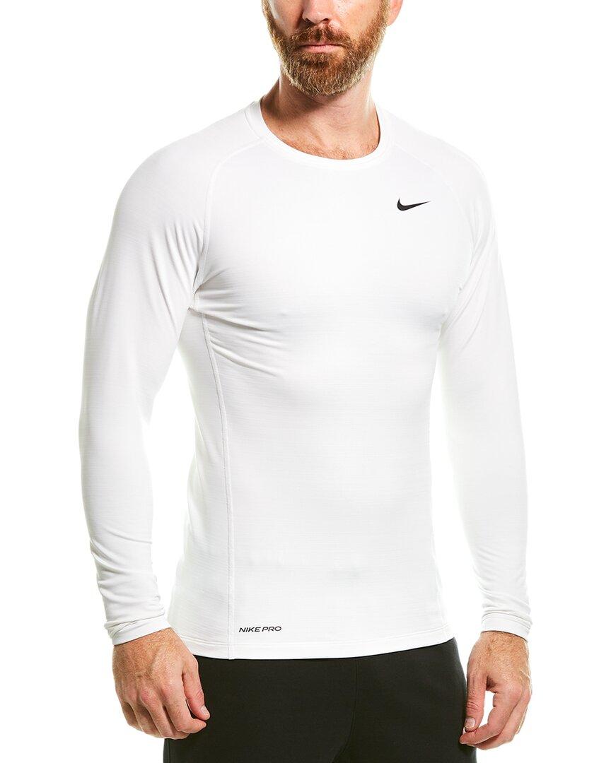 Nike Synthetic Dri-fit Slim Fit Crewneck Pullover in White for Men - Save  86% | Lyst