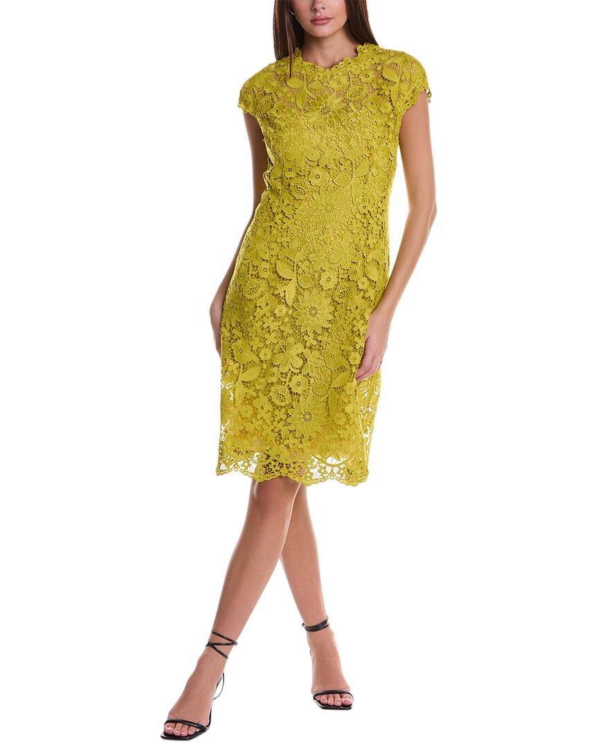 Teri Jon Lace Sheath Dress in Yellow | Lyst