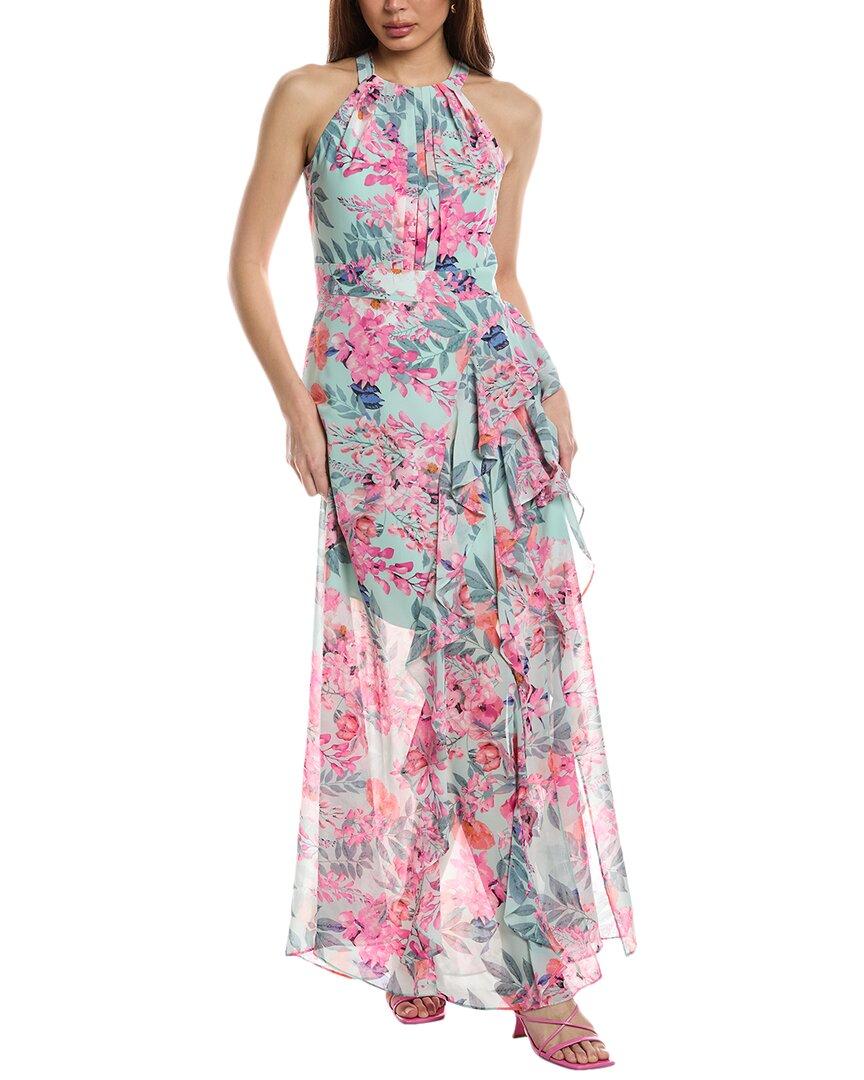 Ruffle Chiffon Maxi Dress