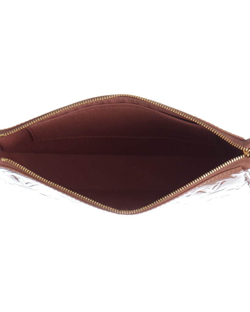 Louis Vuitton Rose Velour Monogram Vernis Leather Pochette Accessoires Nm - Lyst