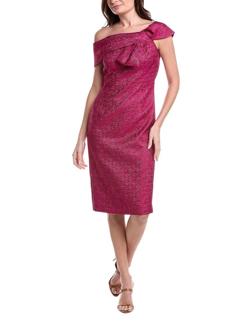 teri jon asymmetrical dress Metallic Jacquard Asymmetric Neck Bow Shoulder Gown – Terijon.com