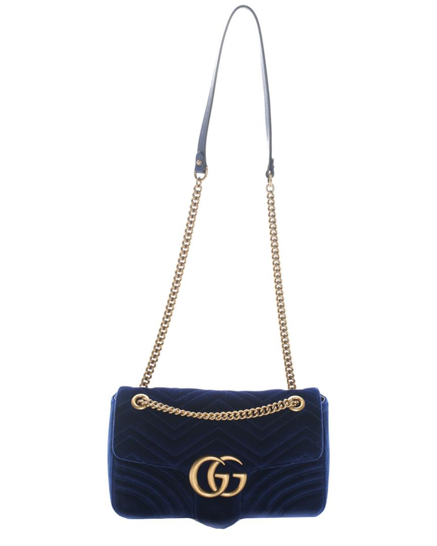 Gucci Blue Vegan-friendly Suede 2018 Gg Marmont Medium Shoulder Bag, Never  Carried | Lyst