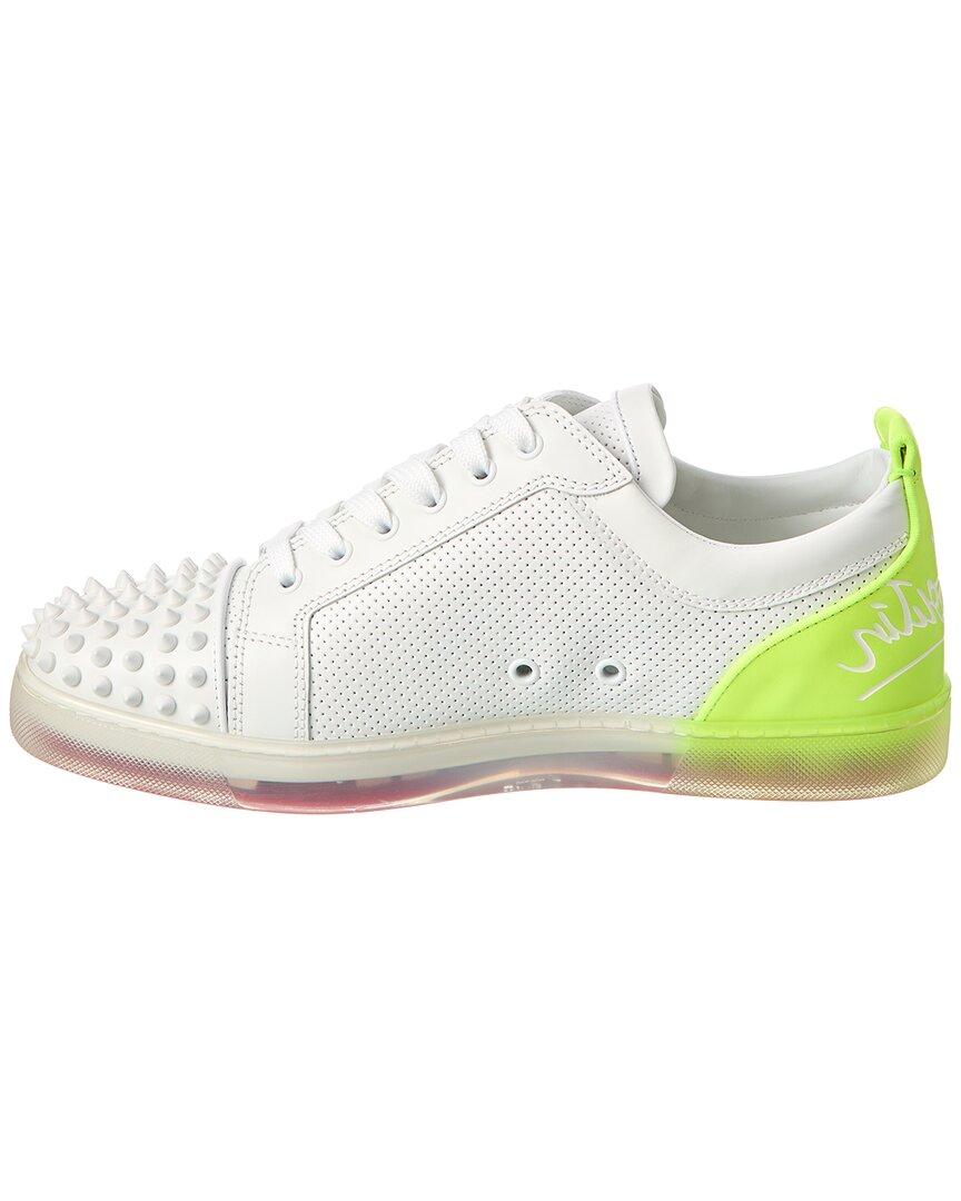 CHRISTIAN LOUBOUTIN Fun Louis Junior Studded Mesh and Leather Sneakers for  Men