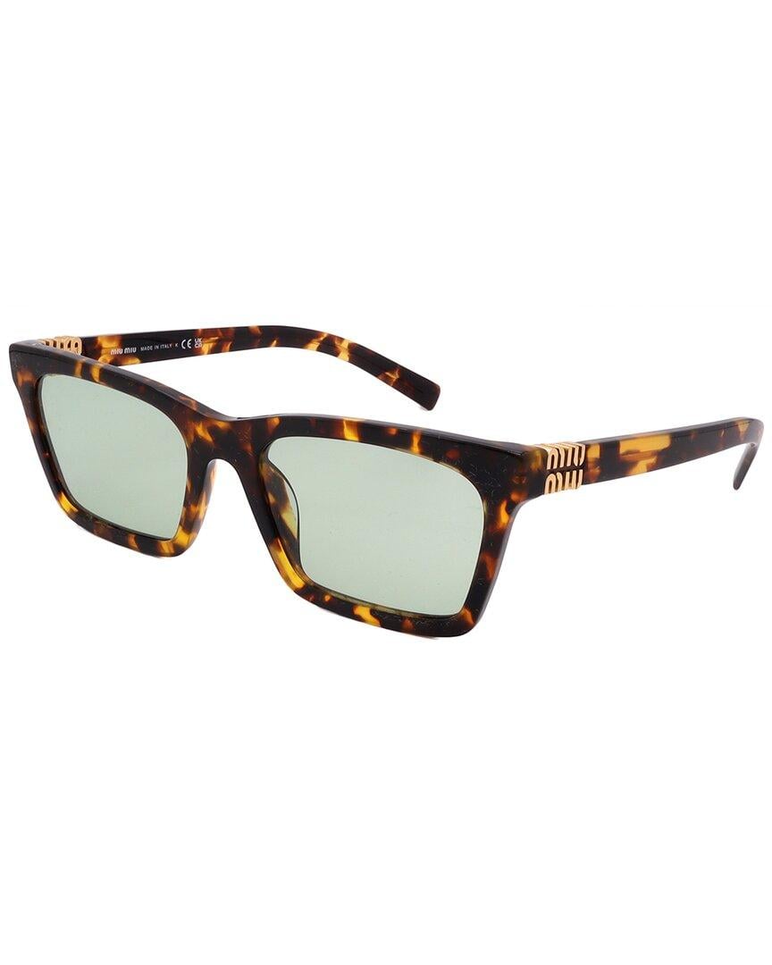 Miu Miu Brown and Yellow Patterned Sunglasses 55mm NEW Miu Miu Sunglasses SMU04O KAS9N1 Yellow / Brown Mirror  main image 2