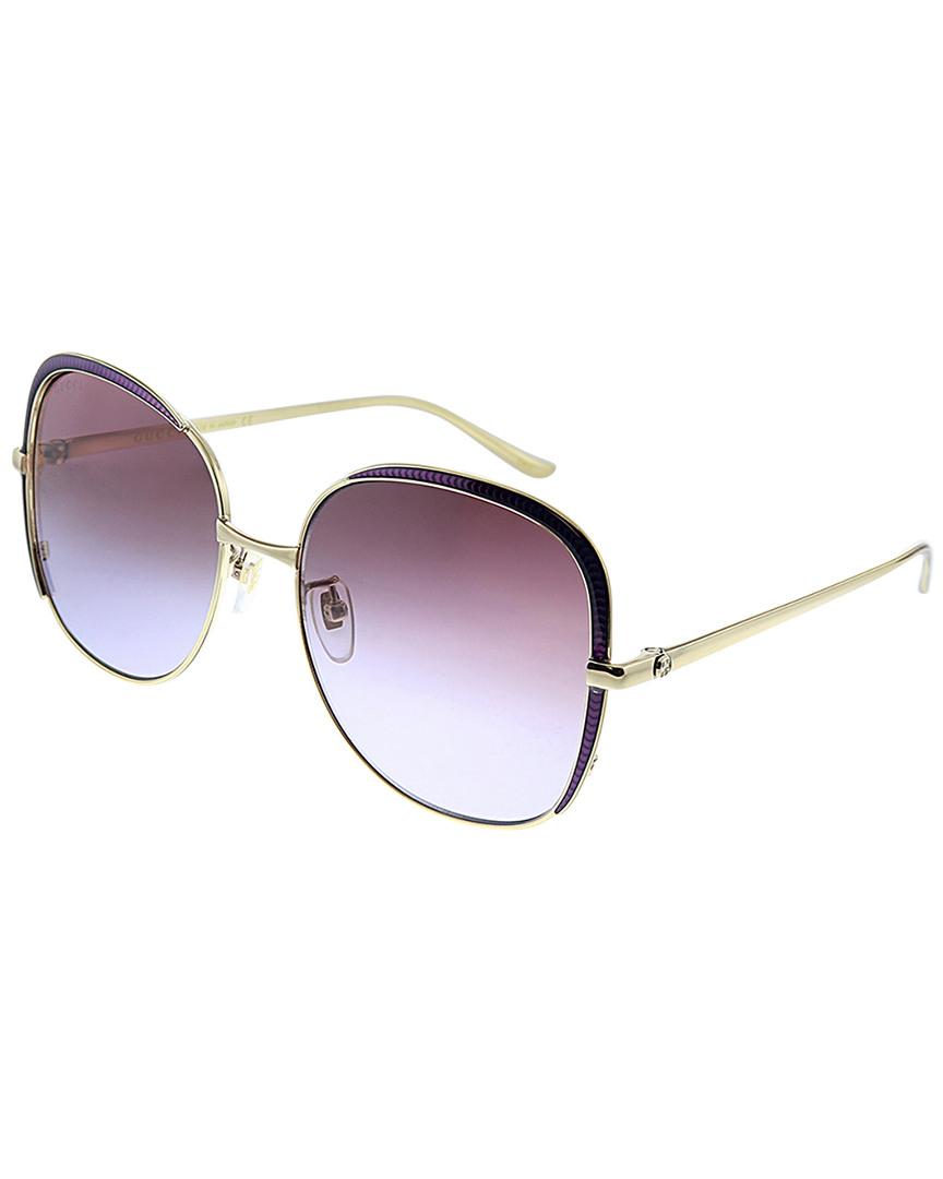 58mm gradient round sunglasses gucci