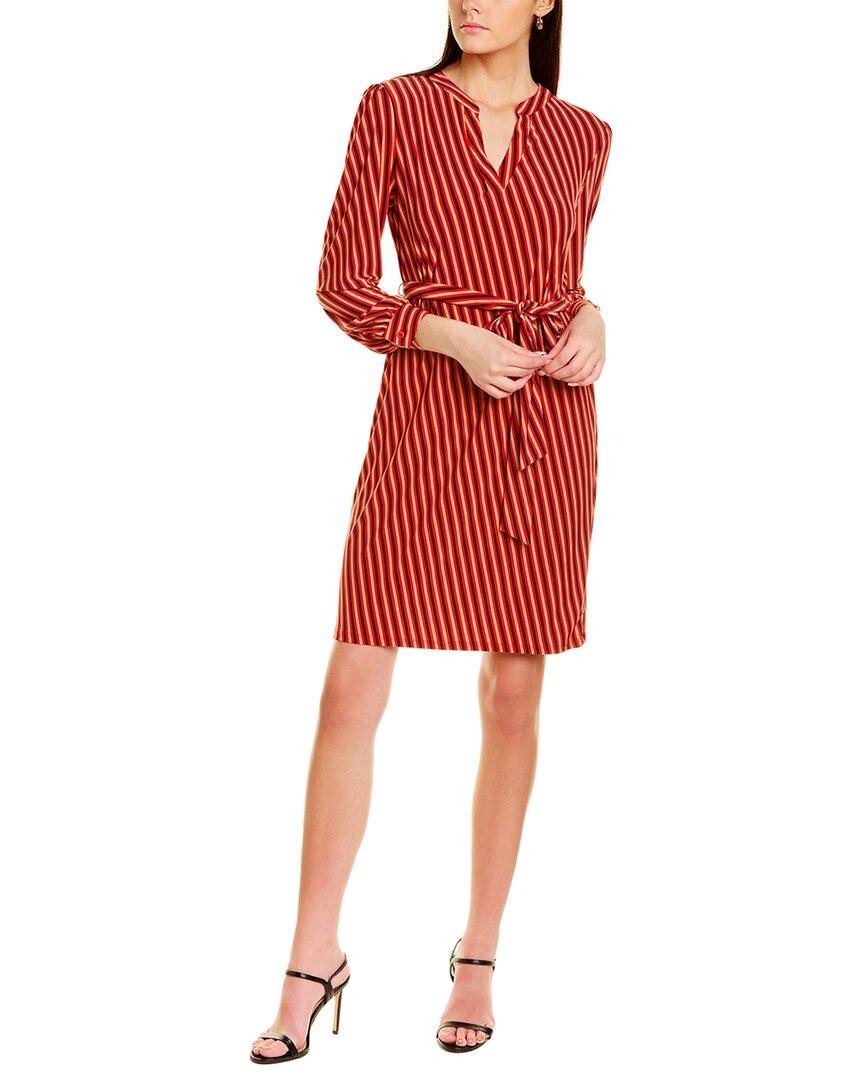 Anne Klein Belted Midi Dress in Red 
