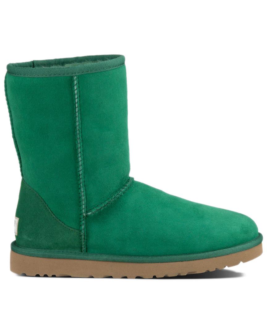 green sheepskin boots