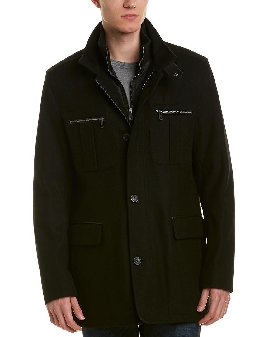 Cole Haan Signature Wool-blend Coat in Black for Men - Save 17% - Lyst