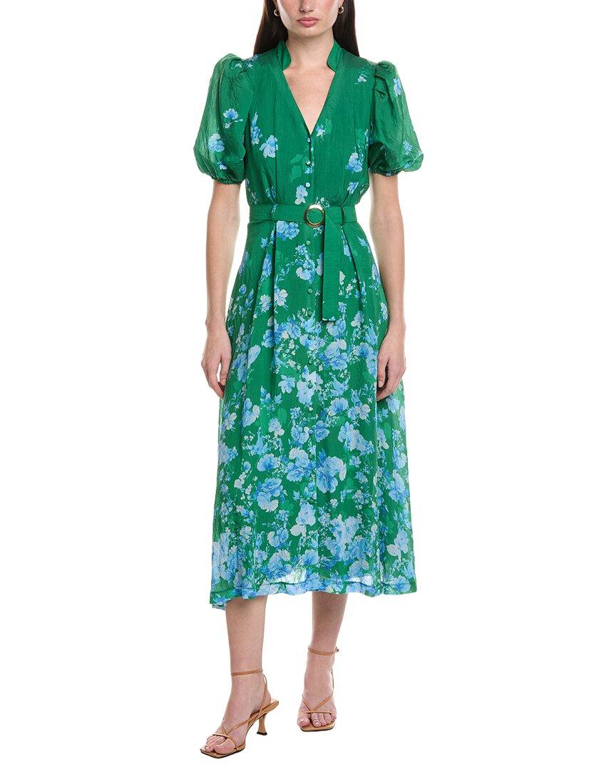 maison tara green dress Maison Tara Size 6 aqua/gold Floral Pre-Owned Ladies Dress