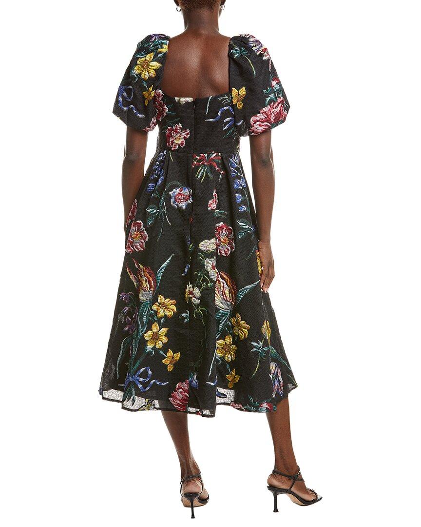 and other stories embroidered dress Mirrored Lace Floral Midi Dress