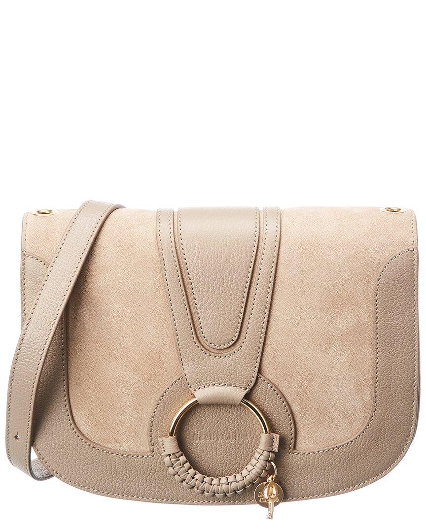 Dictate Offer Umeki See By Chloé Hana Medium Leather And Suede Shoulder Bag in Natural | Lyst
