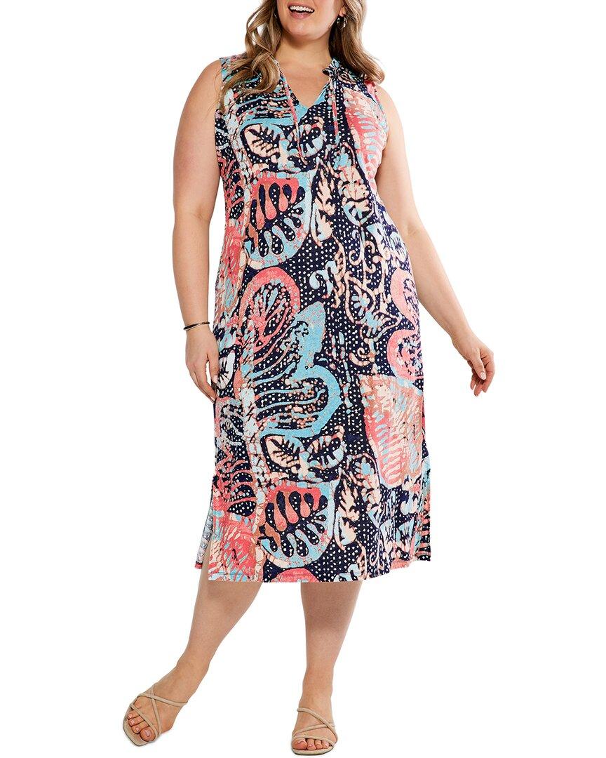 NIC+ZOE Nic+zoe Plus Batik Stamp Linen-blend Dress | Lyst UK