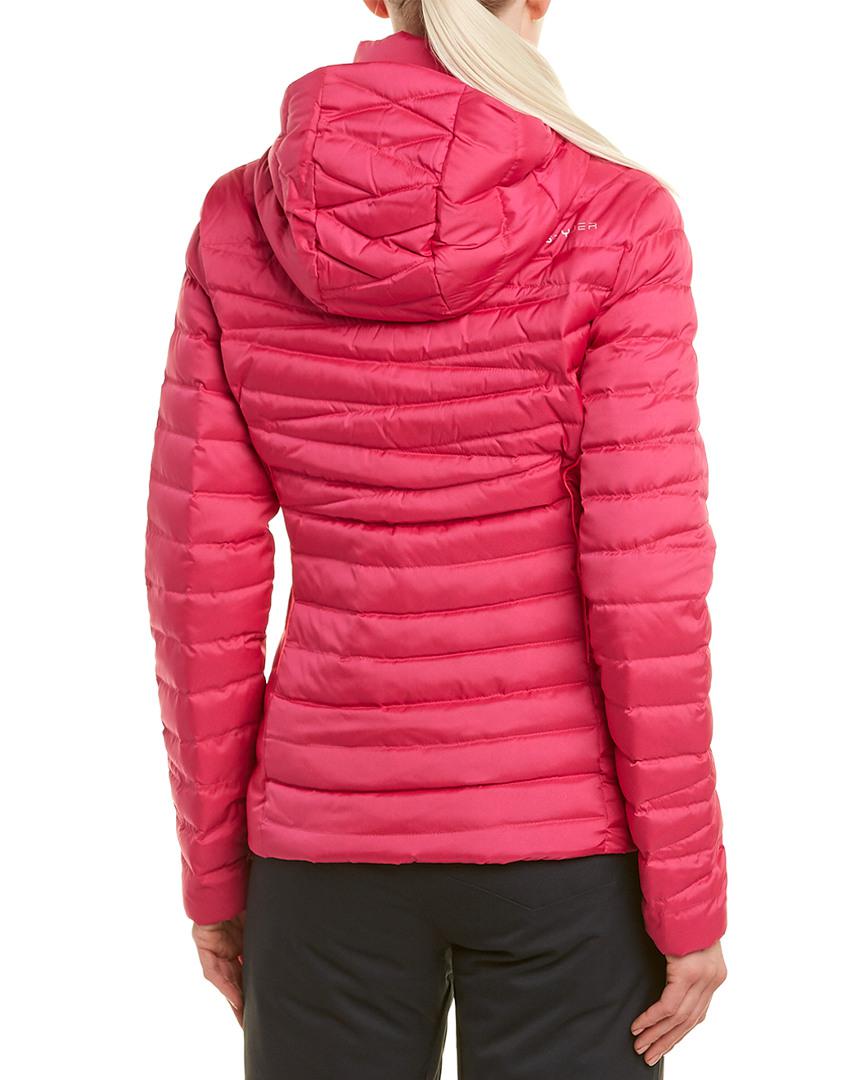 Spyder Synthetic Timeless Hoodie Down Jacket in Pink - Save 61% - Lyst