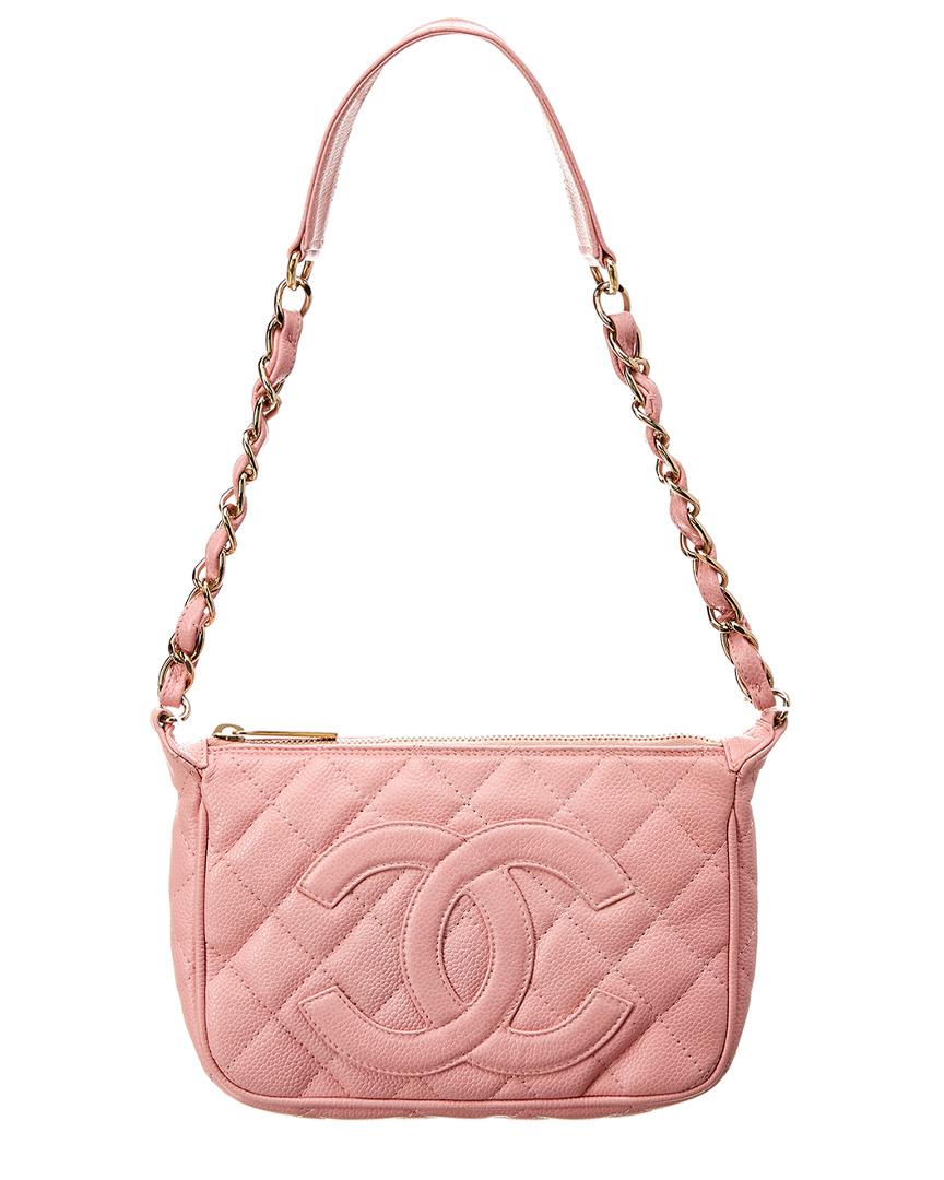 Chanel Pink Quilted Caviar Leather Timeless Cc Pochette | Lyst UK