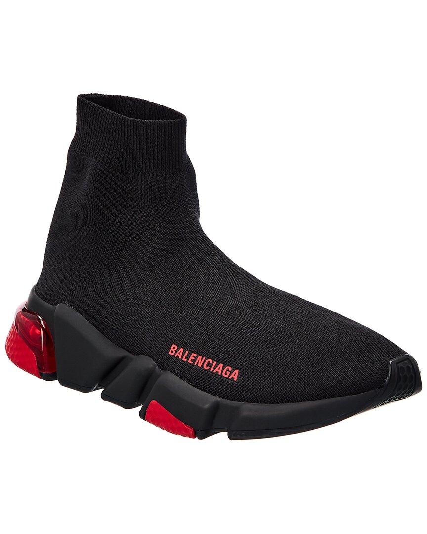 Balenciaga Black  Red Clear Sole Speed Sneakers  ModeSens