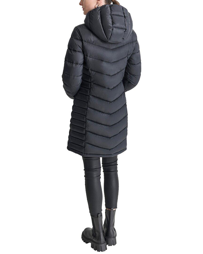 Dkny asymmetric hooded coat 2025