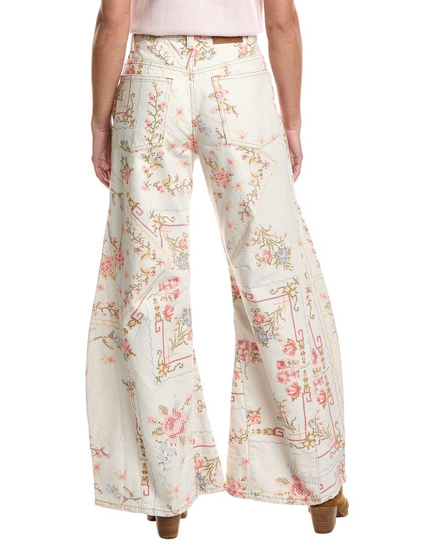 Eden Printed High Slouchy Jeans | Ivory Combo Cross Stitch Eden Printed High Slouchy Jeans | Ivory Combo Cross Stitch