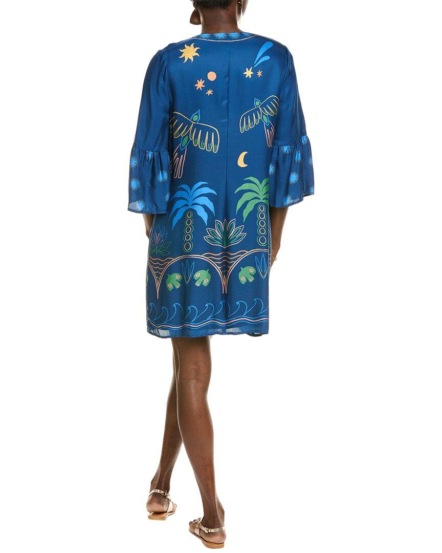Johnny Was Lorianne Silk-Blend Mini Dress in Blue | Lyst Johnny Was Lorianne Silk-Blend Mini Dress in Blue | Lyst
