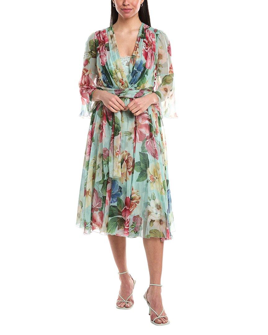 ワンピース DOLCE & GABBANA Silk Wrap Midi Dress Dolce & Gabbana floral-print Silk Midi Dress | Black | FARFETCH