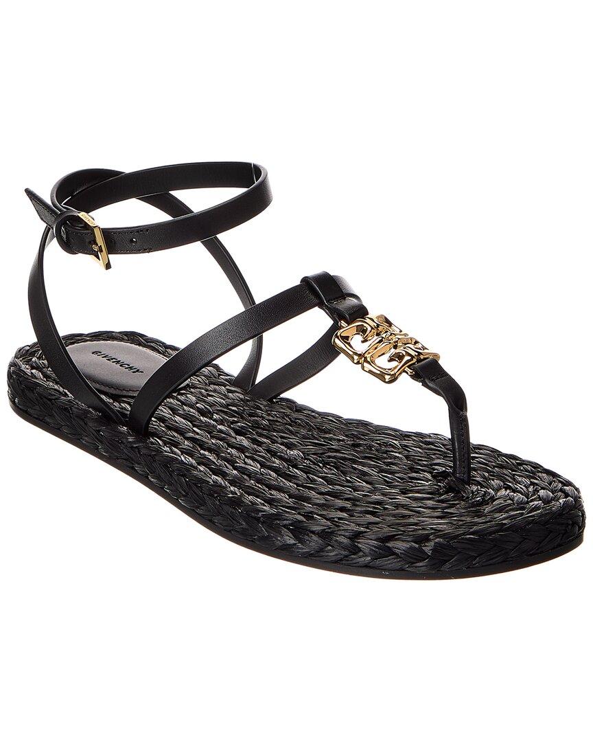 新品★GIVENCHY★4Gリキッド フラットサンダルラフィア Givenchy | 4G Liquid raffia and leather sandals | Savannahs