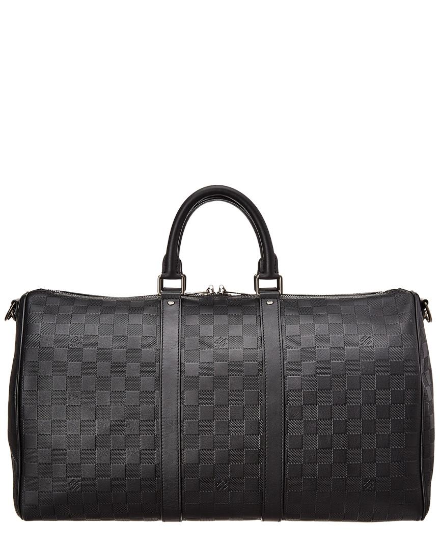 Louis Vuitton Black Damier Infini Leather Keepall 45 Bandouliere | Lyst