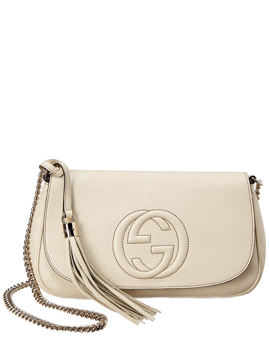 Gucci White Leather Soho Chain Shoulder Bag | Lyst