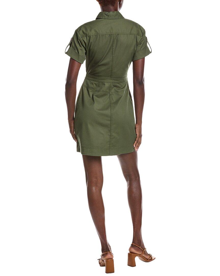 slim fit dress slacks Derek Lam 10 Crosby Leopard Patchwork Asymmetric Midi Dress Green Crepe Size 2 main image 0