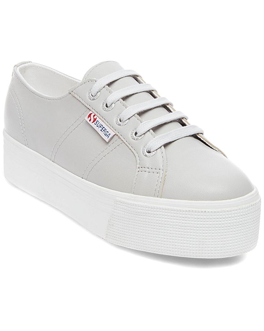 superga white leather platform